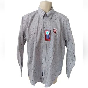 Indiana Hoosiers Mens Shirt Size Medium Vesi Sportswear 100% Cotton Button Down